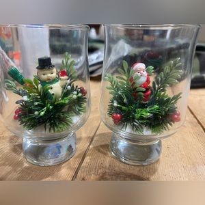 Vintage Christmas Floating Candles Snowman & Santa Claus 1978-79 Flam Buoyants